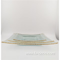 11 inch Square Gold Rimmed Glass Charger Plates